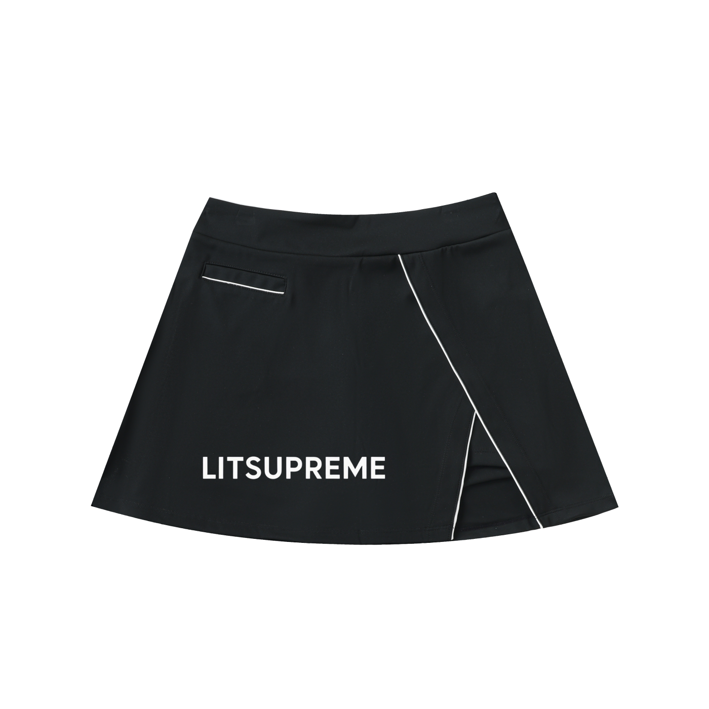 High-Waist Pocketed A-Line Skirt