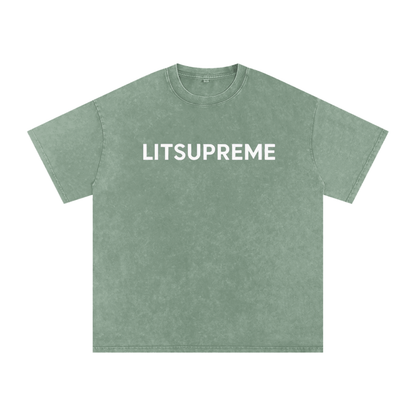 Snow Washed Oversized Cotton T-Shirt