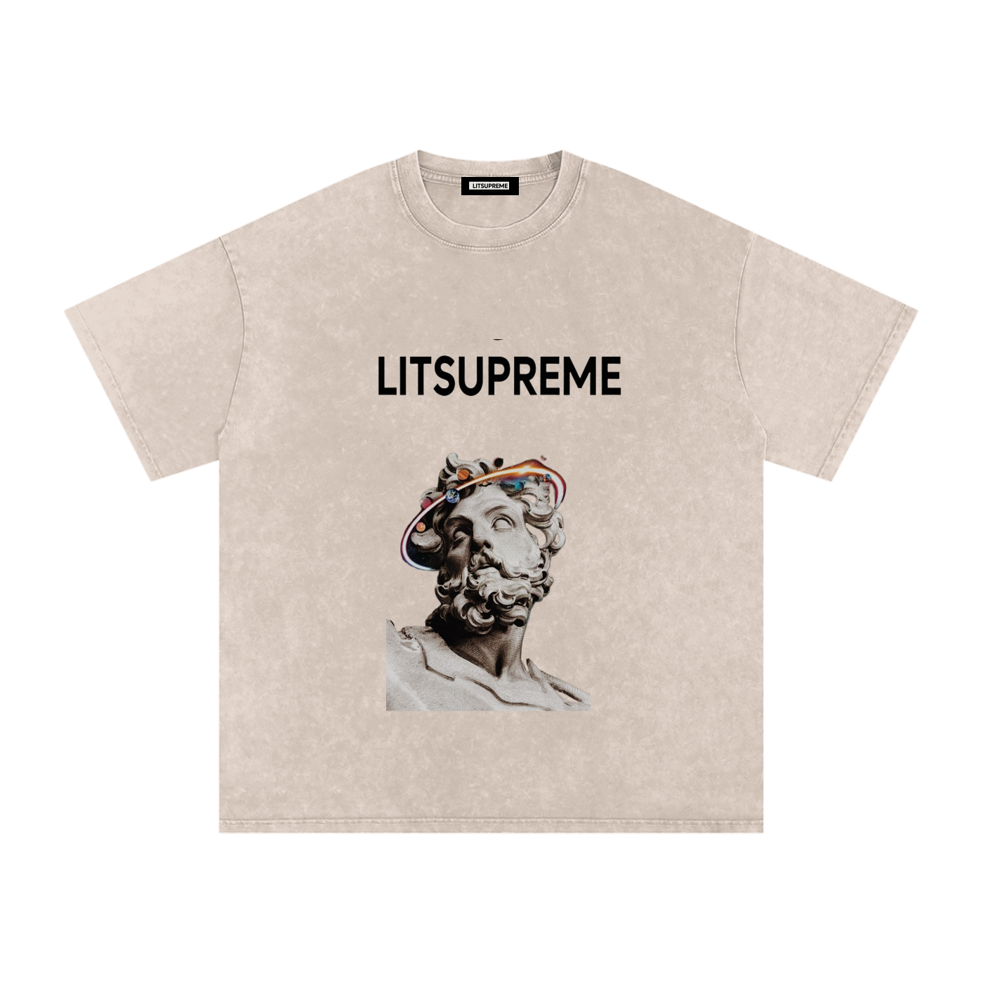 Snow Washed Oversized Cotton T-Shirt