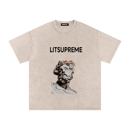 Snow Washed Oversized Cotton T-Shirt