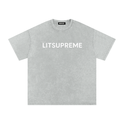 Snow Washed Oversized Cotton T-Shirt