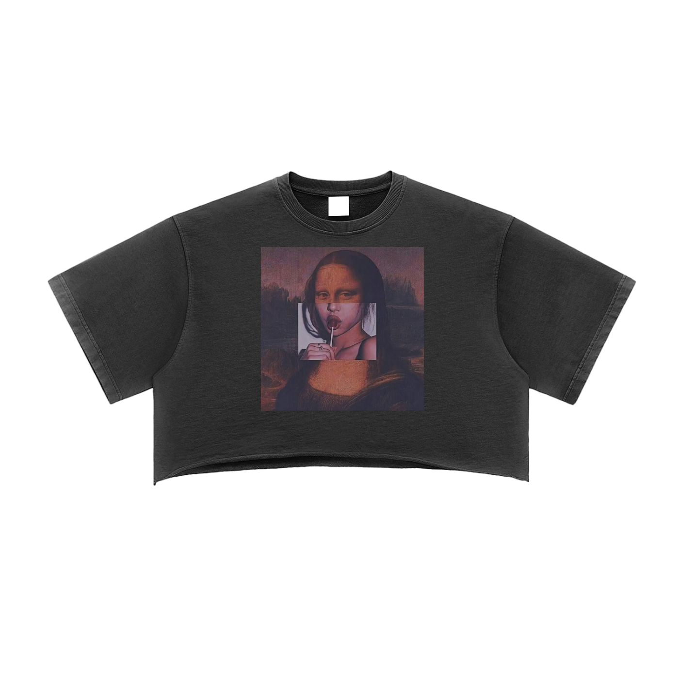 Snow Washed Raw Edge Crop Top