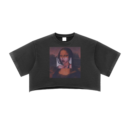 Snow Washed Raw Edge Crop Top