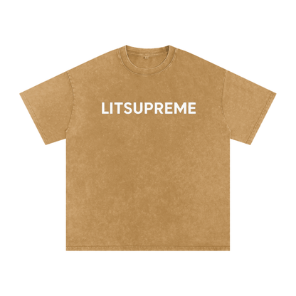 Snow Washed Oversized Cotton T-Shirt