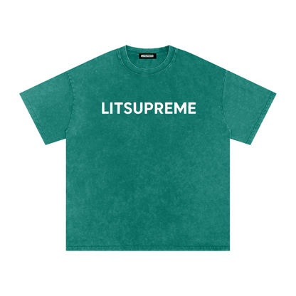 Snow Washed Oversized Cotton T-Shirt