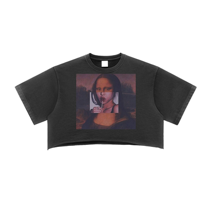 Snow Washed Raw Edge Crop Top