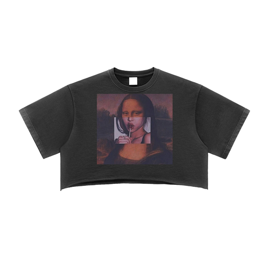 Snow Washed Raw Edge Crop Top