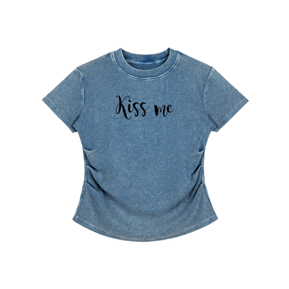 Vintage Washed Bodycon Cotton T-Shirt