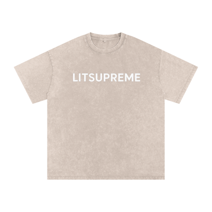 Snow Washed Oversized Cotton T-Shirt