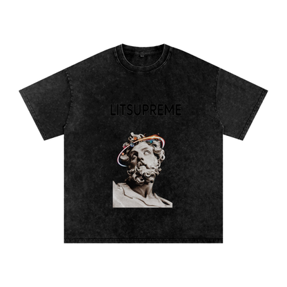 Snow Washed Oversized Cotton T-Shirt