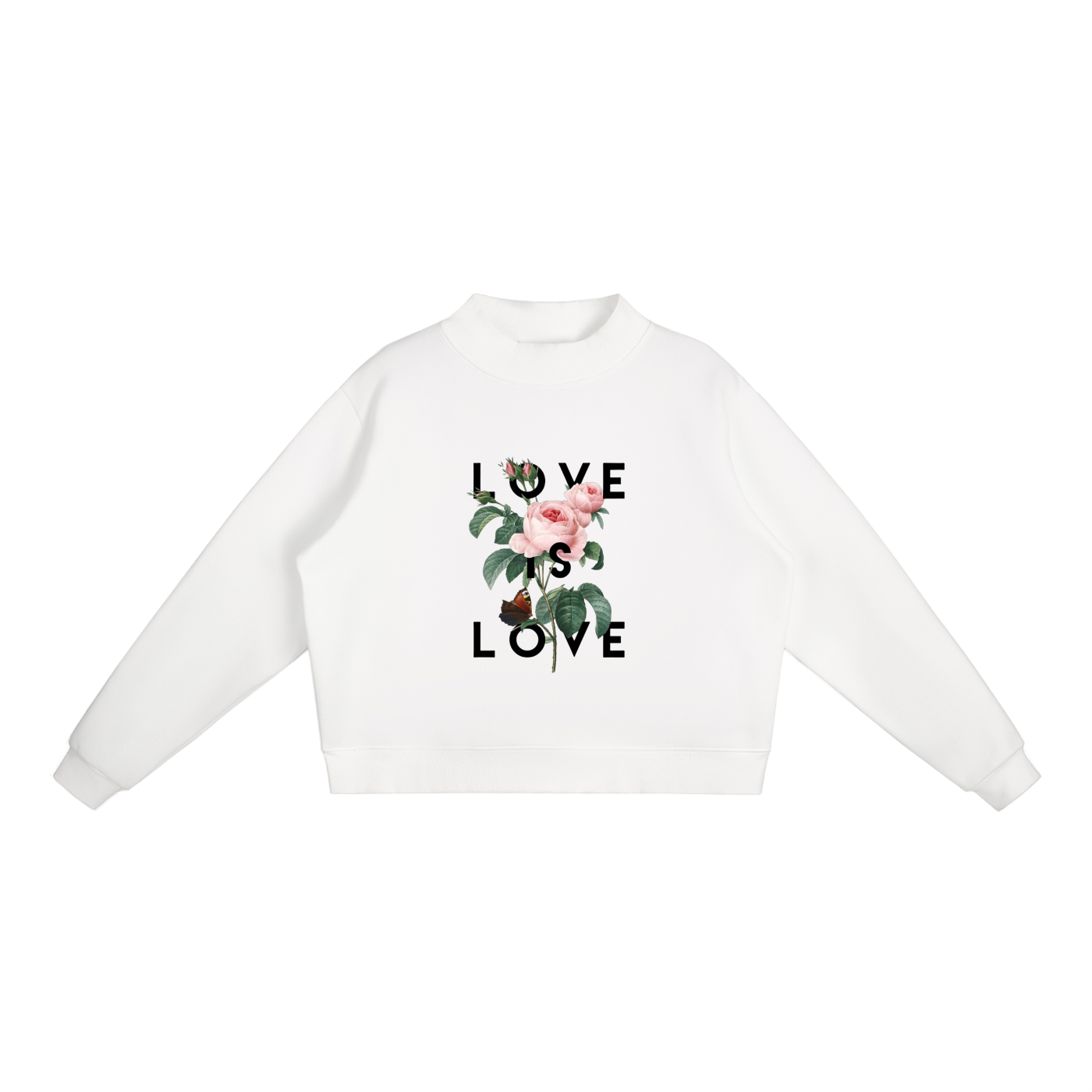 Essential Fleece Mock-Neck Crew Sweatshirt