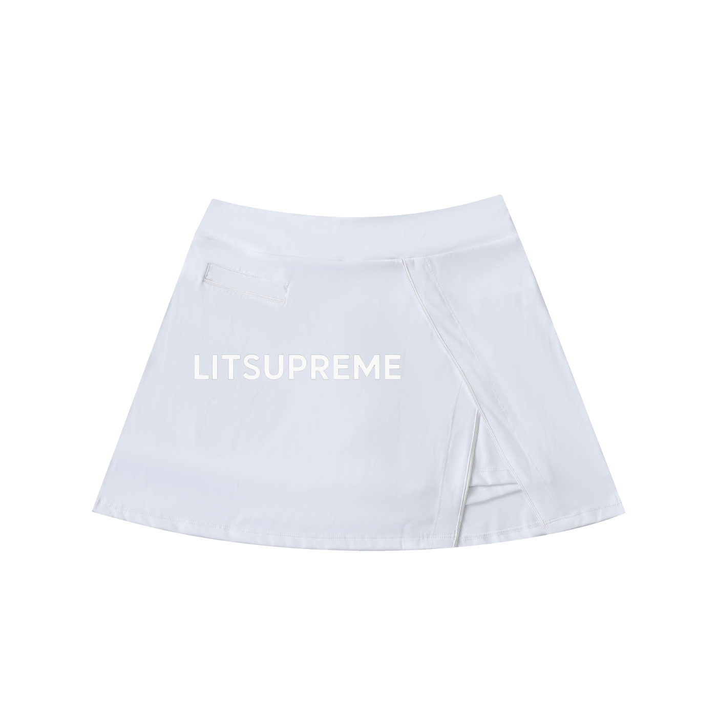 High-Waist Pocketed A-Line Skirt