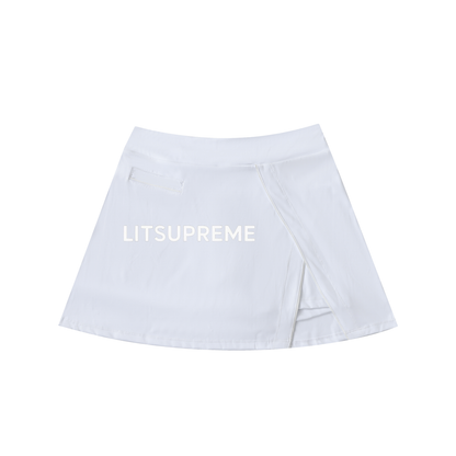 High-Waist Pocketed A-Line Skirt