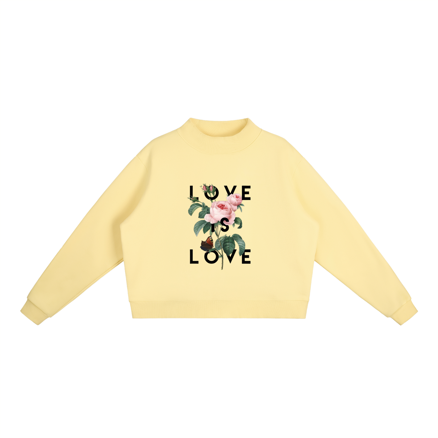 Essential Fleece Mock-Neck Crew Sweatshirt