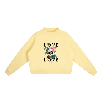 Essential Fleece Mock-Neck Crew Sweatshirt