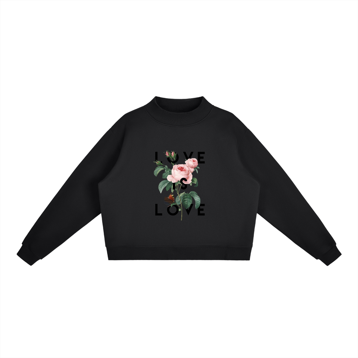 Essential Fleece Mock-Neck Crew Sweatshirt