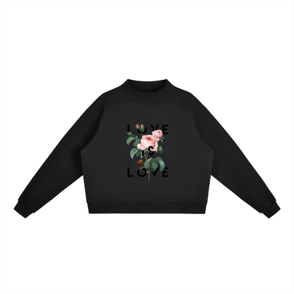 Essential Fleece Mock-Neck Crew Sweatshirt