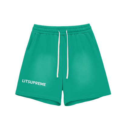 Sun Fade Raw Edge Cotton Shorts