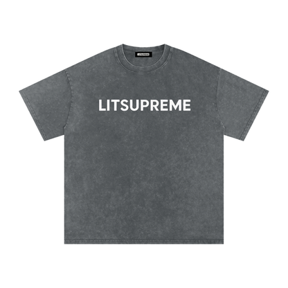 Snow Washed Oversized Cotton T-Shirt