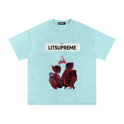 Snow Washed Oversized Cotton T-Shirt