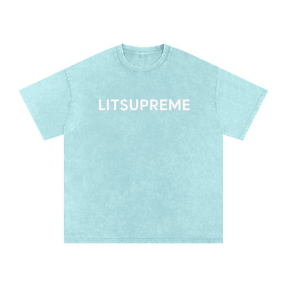 Snow Washed Oversized Cotton T-Shirt