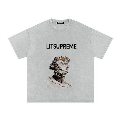 Snow Washed Oversized Cotton T-Shirt