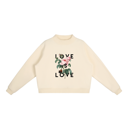 Essential Fleece Mock-Neck Crew Sweatshirt