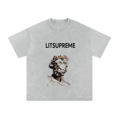 Snow Washed Oversized Cotton T-Shirt