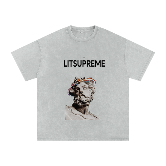 Snow Washed Oversized Cotton T-Shirt
