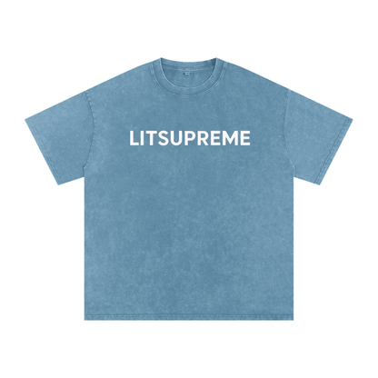Snow Washed Oversized Cotton T-Shirt