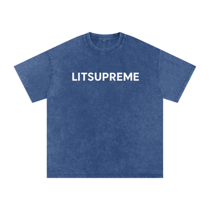 Snow Washed Oversized Cotton T-Shirt