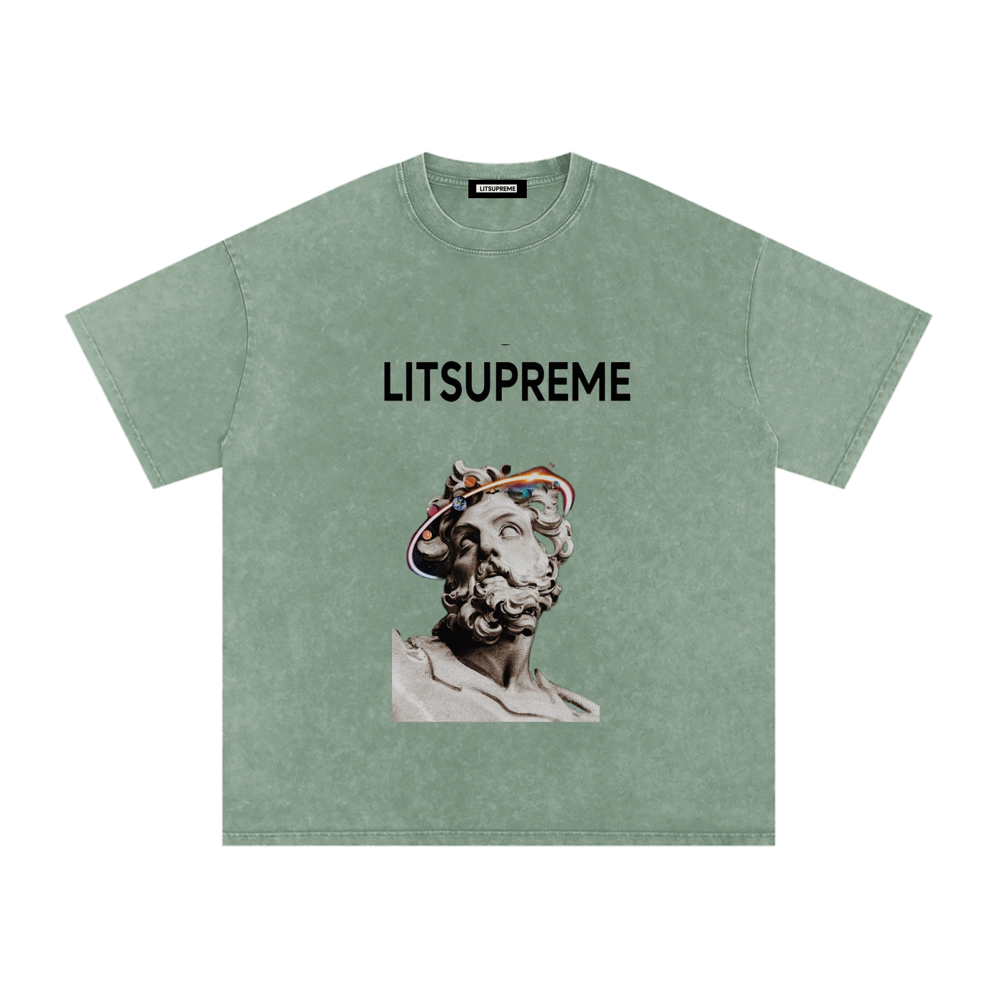 Snow Washed Oversized Cotton T-Shirt