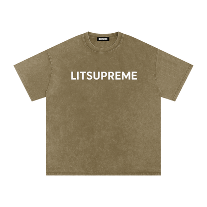 Snow Washed Oversized Cotton T-Shirt