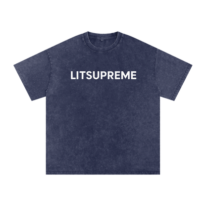 Snow Washed Oversized Cotton T-Shirt