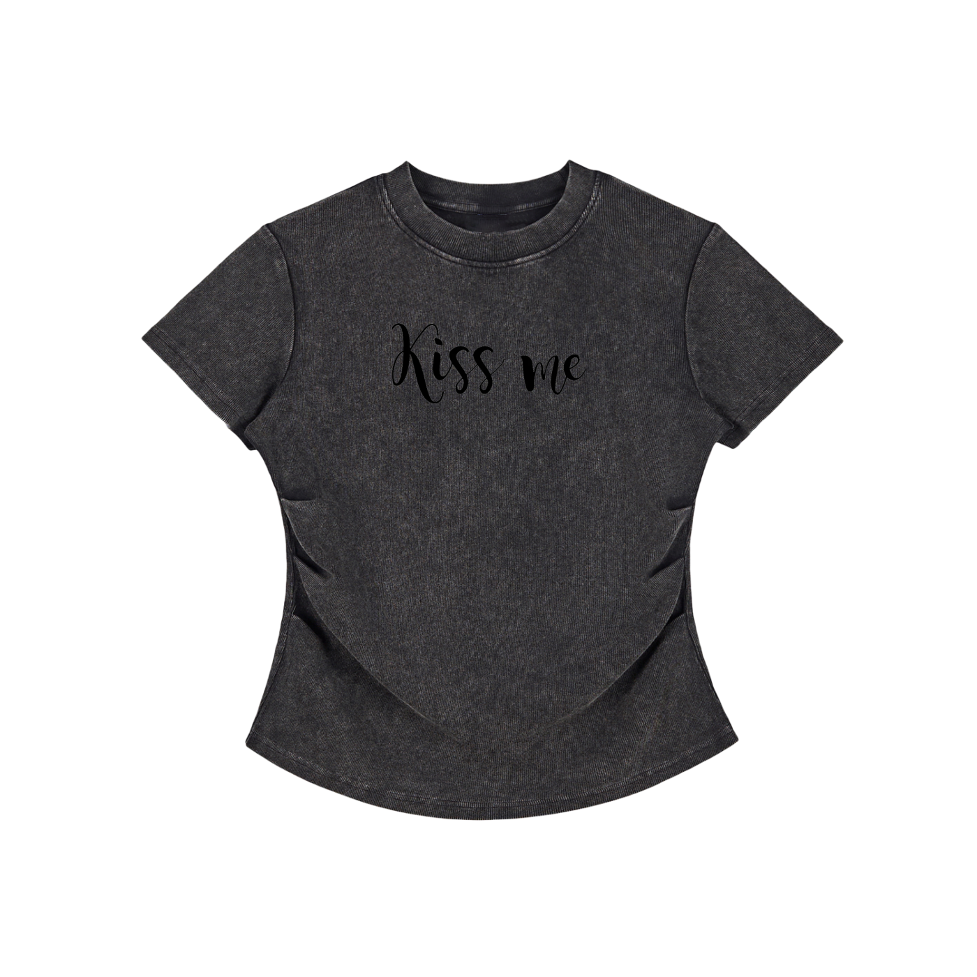 Vintage Washed Bodycon Cotton T-Shirt