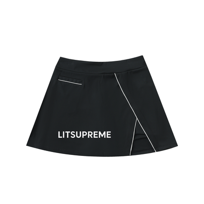 High-Waist Pocketed A-Line Skirt