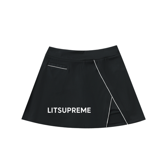 High-Waist Pocketed A-Line Skirt