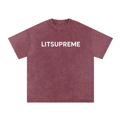Snow Washed Oversized Cotton T-Shirt