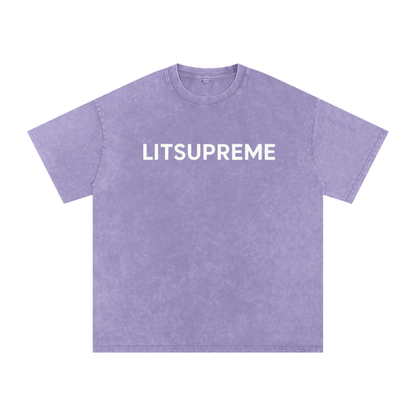 Snow Washed Oversized Cotton T-Shirt