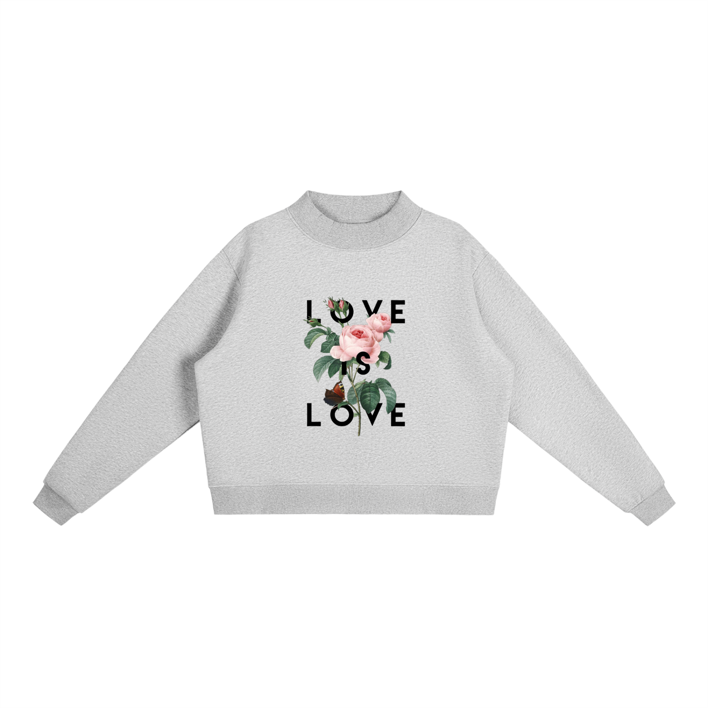 Essential Fleece Mock-Neck Crew Sweatshirt