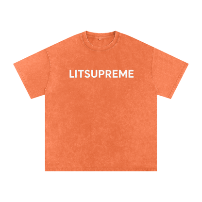 Snow Washed Oversized Cotton T-Shirt