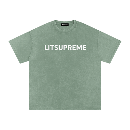 Snow Washed Oversized Cotton T-Shirt