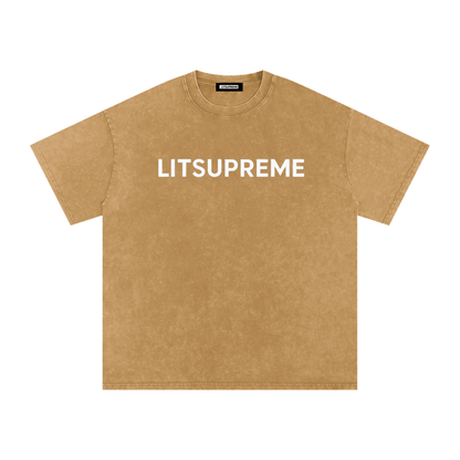 Snow Washed Oversized Cotton T-Shirt