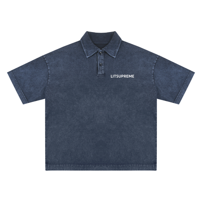 Heavyweight Snow-Washed Polo T-Shirt