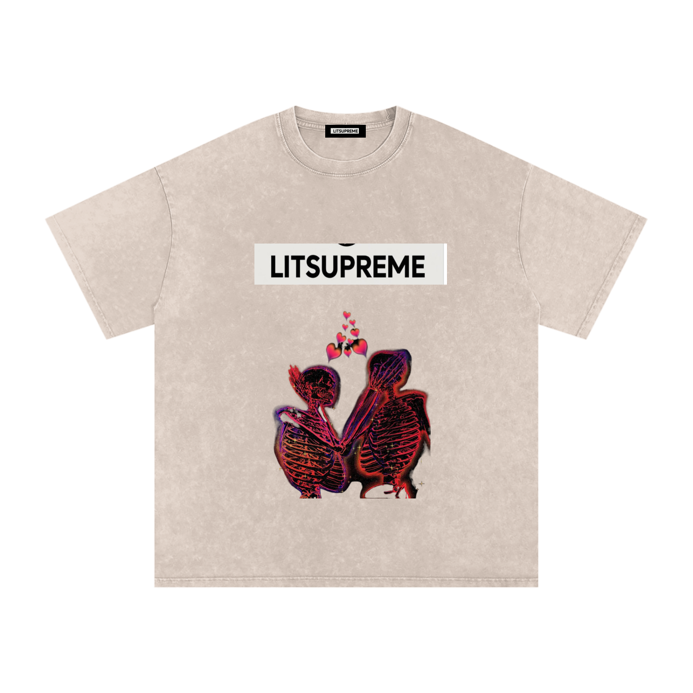 Snow Washed Oversized Cotton T-Shirt