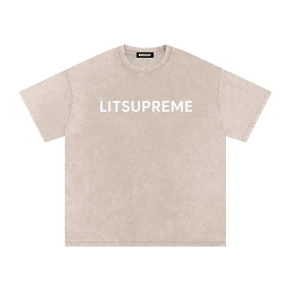 Snow Washed Oversized Cotton T-Shirt