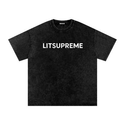Snow Washed Oversized Cotton T-Shirt
