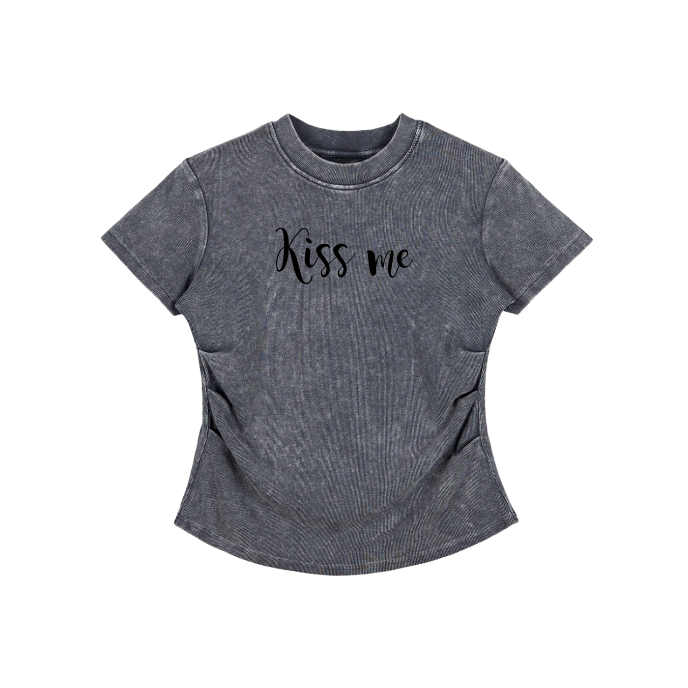 Vintage Washed Bodycon Cotton T-Shirt