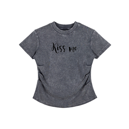 Vintage Washed Bodycon Cotton T-Shirt