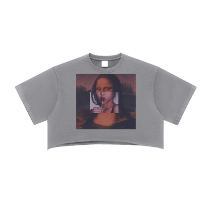 Snow Washed Raw Edge Crop Top